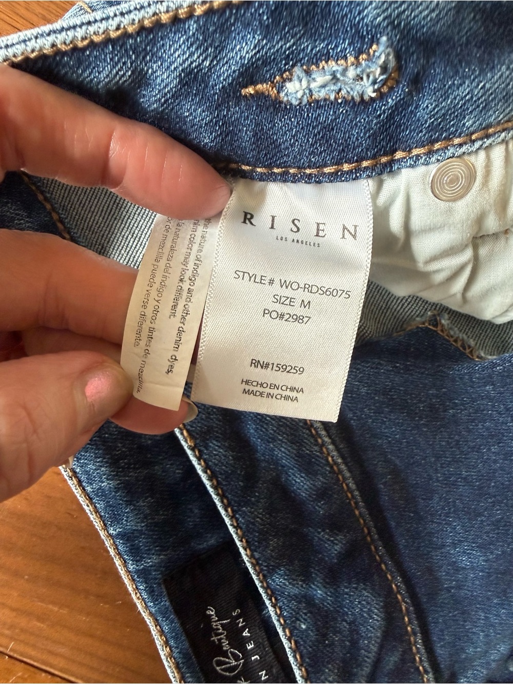 Risen by W.O. Denim Dark Blue Washed Cutoff Jean Shorts - Picture 8 of 14
